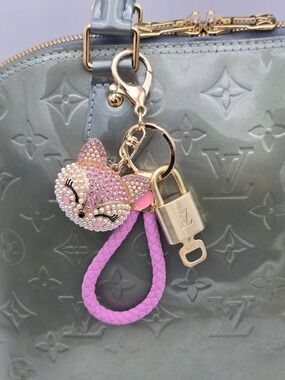 Authentic Louis Vuitton Gold Lock 🔒 Unbranded Fox Head Keychain Bag Charm LV